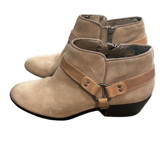 Sam Edelman Pheonix Leather Taupe Ankle Boots - Picture 6 of 15